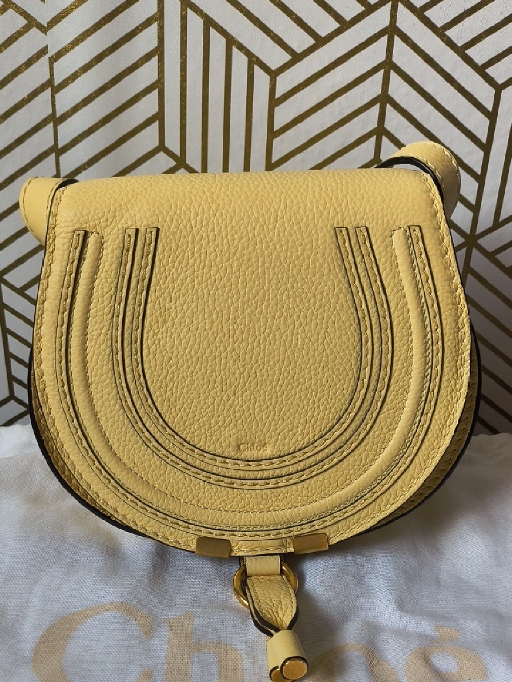 Chloe Yellow Crossbody Saddle Bag